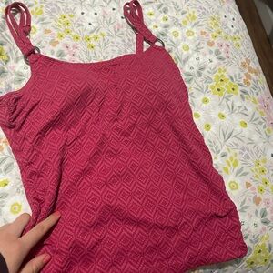 Elegant Pink Textured Swim Camisole